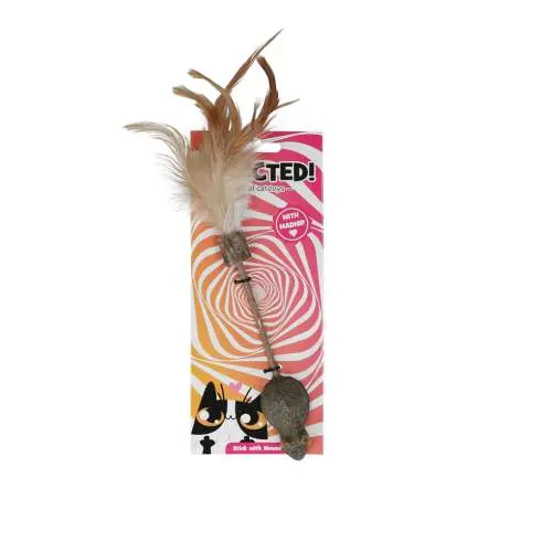 Hračka pro kočky - Addicted! Stick with Mouse & Feathers