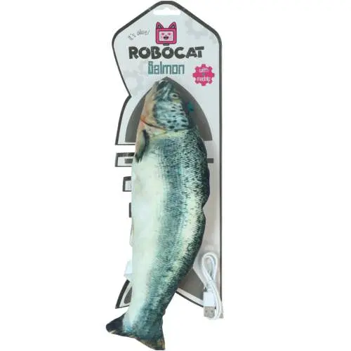 Hračka kočka Robocat Fish losos madnip, USB 30cm