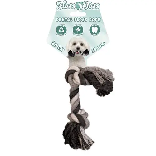 Hračka pro psy - Floss Toss Natural Dental Ropes Floss Toss Dental Rope 2 Knot - 20 cm