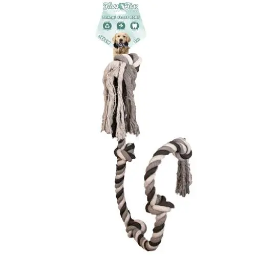 Hračka pro psy - Floss Toss Natural Dental Ropes Floss Toss Dental Rope 5 Knot - 185 cm