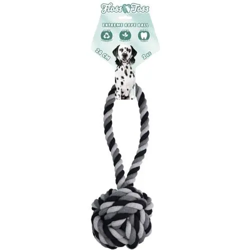 Hračka pro psy - Floss Toss Natural Dental Ropes Floss Toss Dental Rope Exteme Tug and Ball - 60 cm