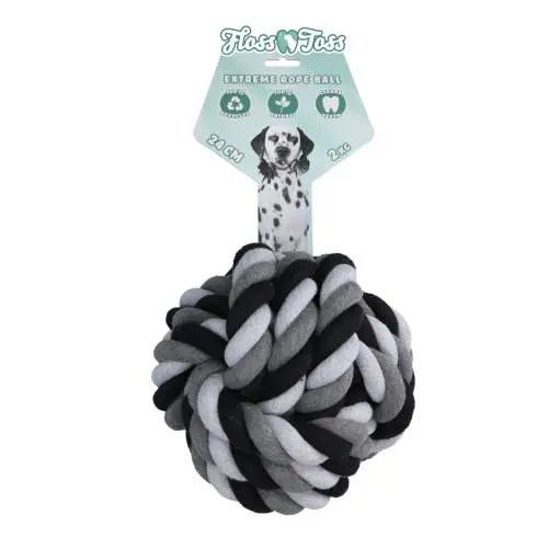 Hračka pro psy - Floss Toss Natural Dental Ropes Floss Toss Dental Rope Exteme Ball - 24 cm