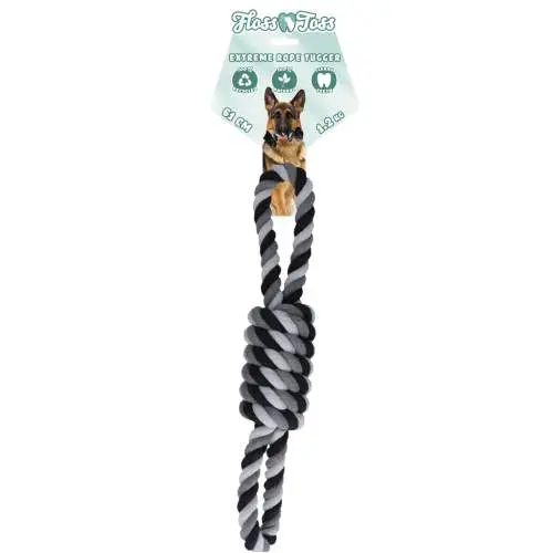 Hračka pro psy - Floss Toss Natural Dental Ropes Floss Toss Dental Rope Exteme 8-Tugger - 61 cm