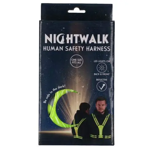 Vodítka, obojky a postroje pro psy - Nightwalk Human Safety Harness Yellow