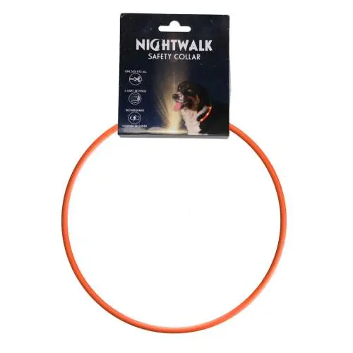 Vodítka, obojky a postroje pro psy - Nightwalk Safety Collar Orange