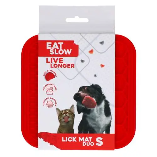 Hračka pro psy - Eat Slow Live Longer Lick Mat Duo S Red