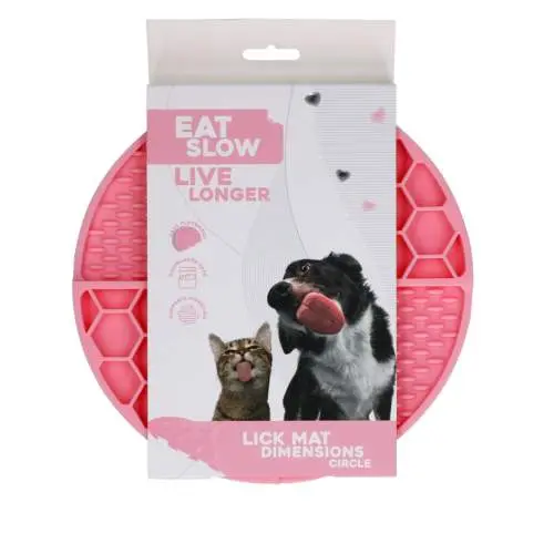 Hračka pro psy - Eat Slow Live Longer Lick Mat Dimensions Circle Pink