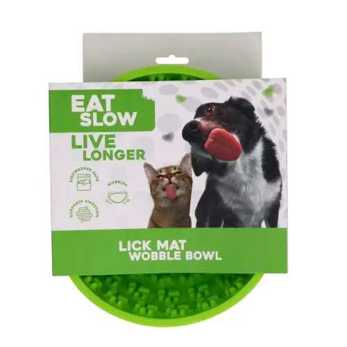Hračka pro psy - Eat Slow Live Longer Lick Mat Wobble Bowl Green