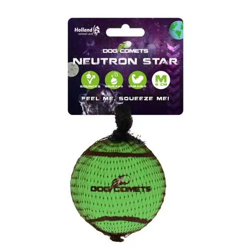 Hračka pro psy - Dog Comets Neutron Star Tennis Ball With Squeaker M Green