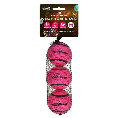 Hračka pro psy - Dog Comets Neutron Star Tennis Ball With Squeaker M Pink (3-pack)