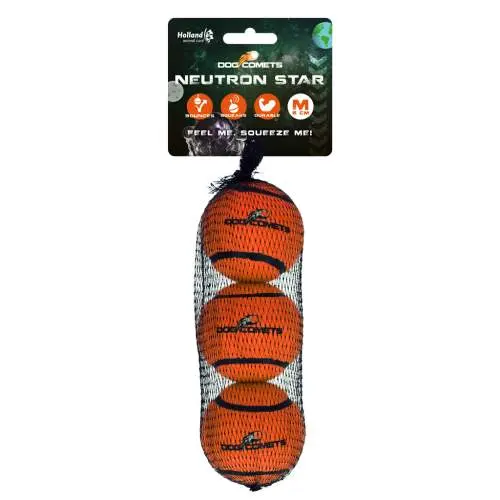 Hračka pro psy - Dog Comets Neutron Star Tennis Ball With Squeaker M Orange (3-pack)
