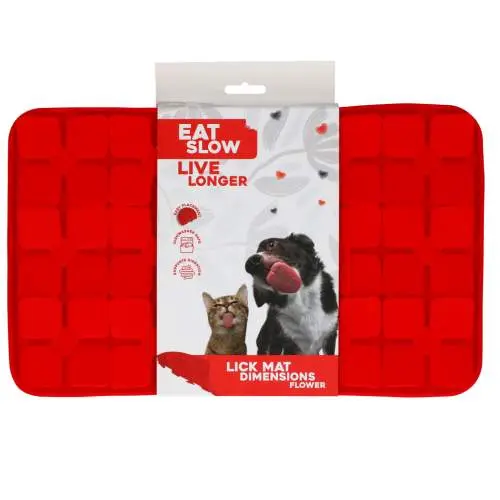 Hračka pro psy - Eat Slow Live Longer Lick Mat Dimensions Flower Red