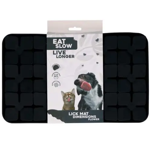 Hračka pro psy - Eat Slow Live Longer Lick Mat Dimensions Flower Grey
