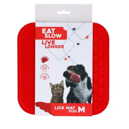 Hračka pro psy - Eat Slow Live Longer Lick Mat Duo M Red