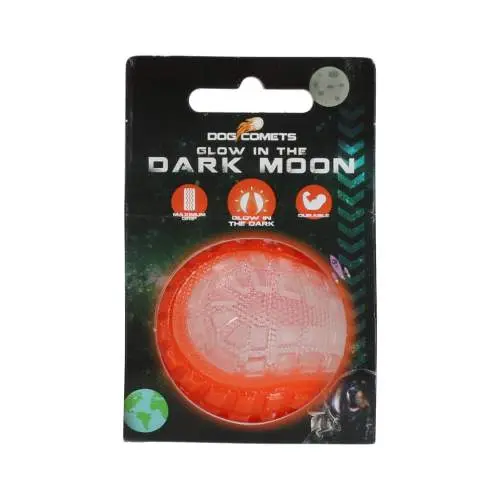 Hračka pro psy - Dog Comets Glow In The Dark Moon Ball S Orange