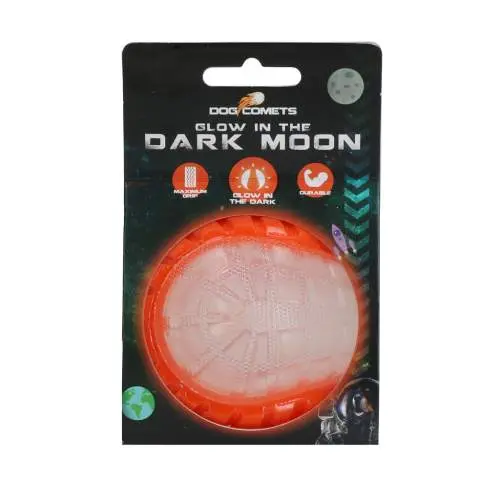 Hračka pro psy - Dog Comets Glow In The Dark Moon Ball M Orange