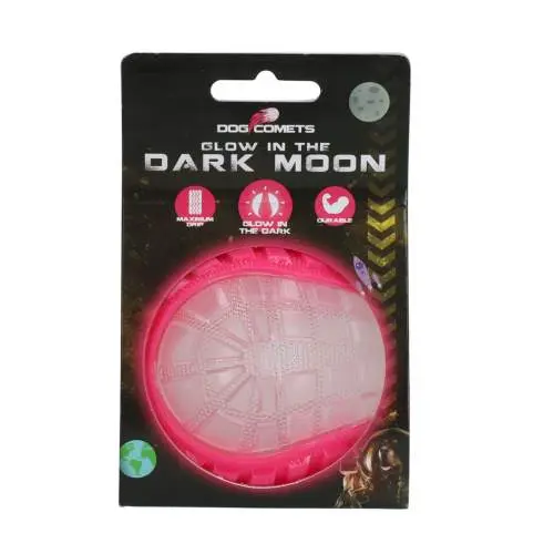 Hračka pro psy - Dog Comets Glow In The Dark Moon Ball M Pink