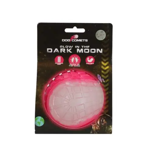 Hračka pro psy - Dog Comets Glow In The Dark Moon Ball L Pink