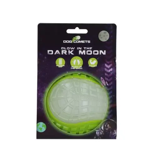 Hračka pro psy - Dog Comets Glow In The Dark Moon Ball L Green