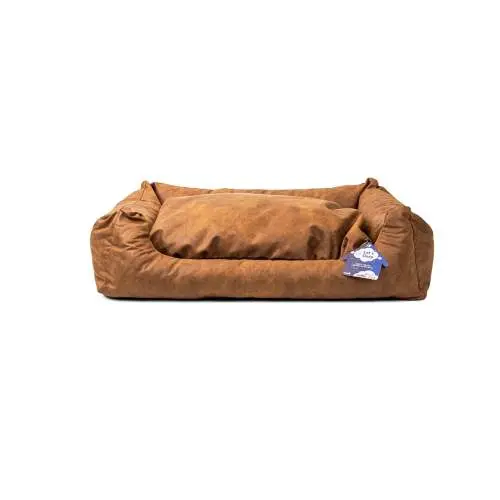 Tašky, přepravky a klece pro psy - Let's Sleep Sweet Dreams Dog Basket w/ Cushion L Cognac