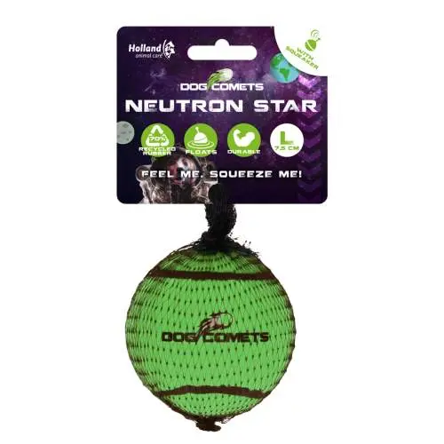 Hračka pro psy - Dog Comets Neutron Star Tennis Ball With Squeaker L Green