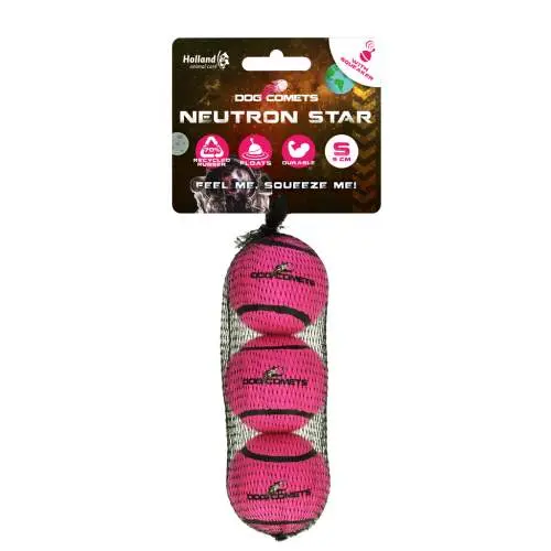 Hračka pro psy - Dog Comets Neutron Star Tennis Ball With Squeaker S Pink (3-pack)