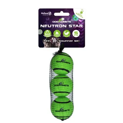 Hračka pro psy - Dog Comets Neutron Star Tennis Ball With Squeaker S Green (3-pack)
