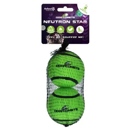 Hračka pro psy - Dog Comets Neutron Star Tennis Ball With Squeaker L Green (2-pack)