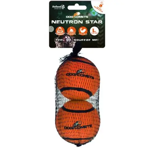 Hračka pro psy - Dog Comets Neutron Star Tennis Ball With Squeaker L Orange (2-pack)