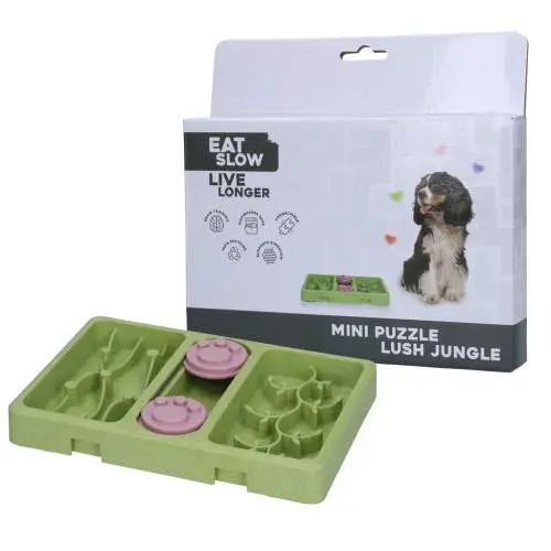 Hračka pro psy - Eat Slow Live Longer Mini Puzzle Lush Jungle