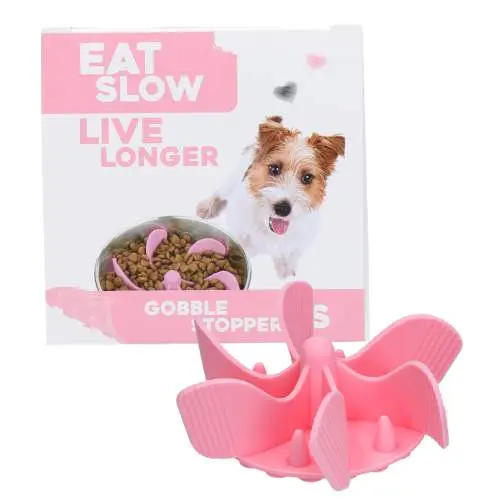 Misky, fontány & láhve pro psy - Eat Slow Live Longer Gobble Stopper Pink S