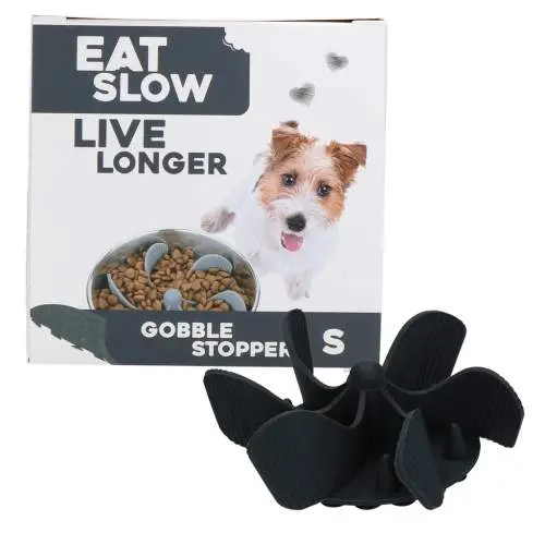 Misky, fontány & láhve pro psy - Eat Slow Live Longer Gobble Stopper Grey S