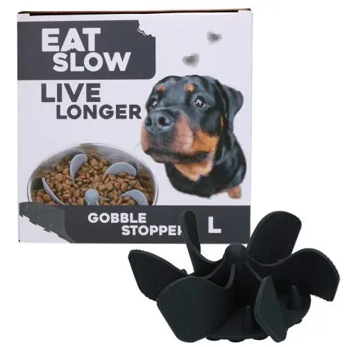 Misky, fontány & láhve pro psy - Eat Slow Live Longer Gobble Stopper Grey L
