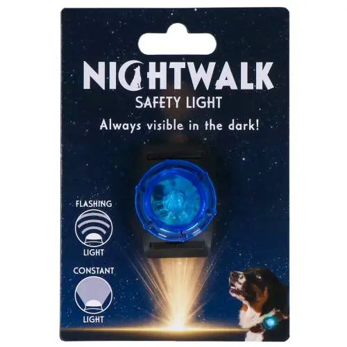 Vodítka, obojky a postroje pro psy - Nightwalk Safety Light Blue