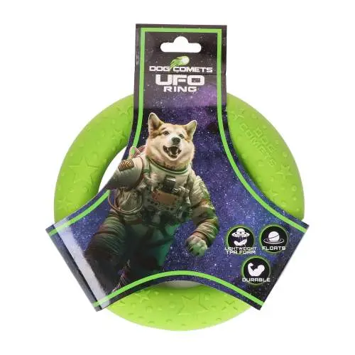 Hračka pro psy - Dog Comets UFO Ring Green S