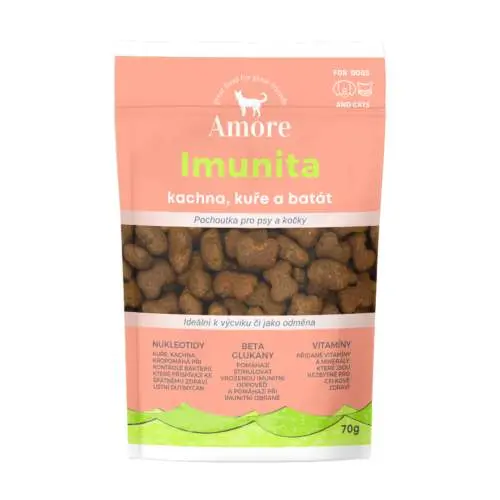 Amore Immunity - pamlsky pro psy a kočky, 70g+30% zdarma