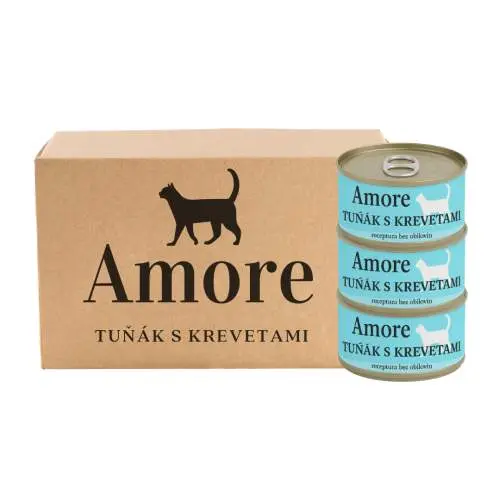Amore cat konzerva tuňák s krevetami 24x70g