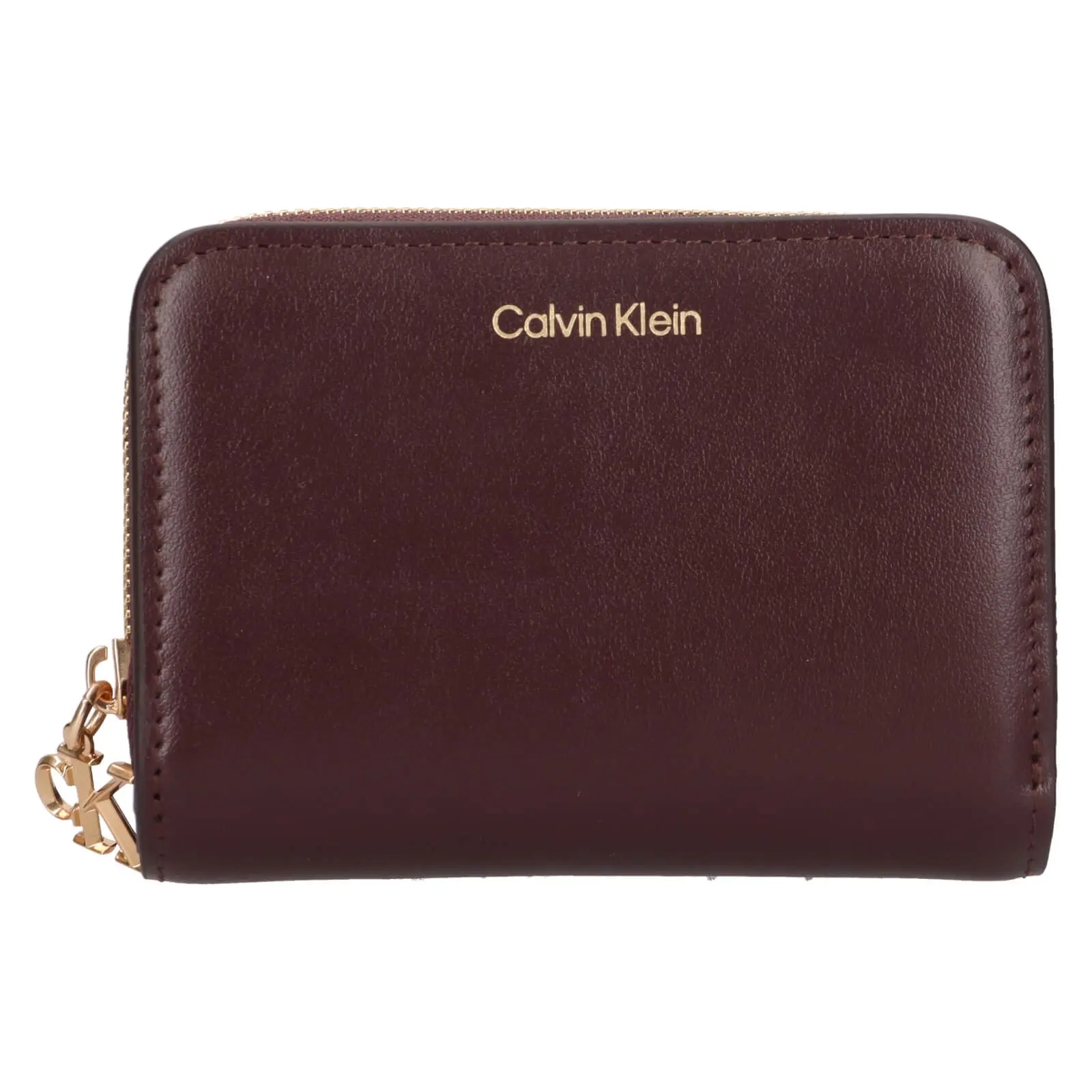 Malá dámská kožená peněženka Calvin Klein Villa - tmavě červená