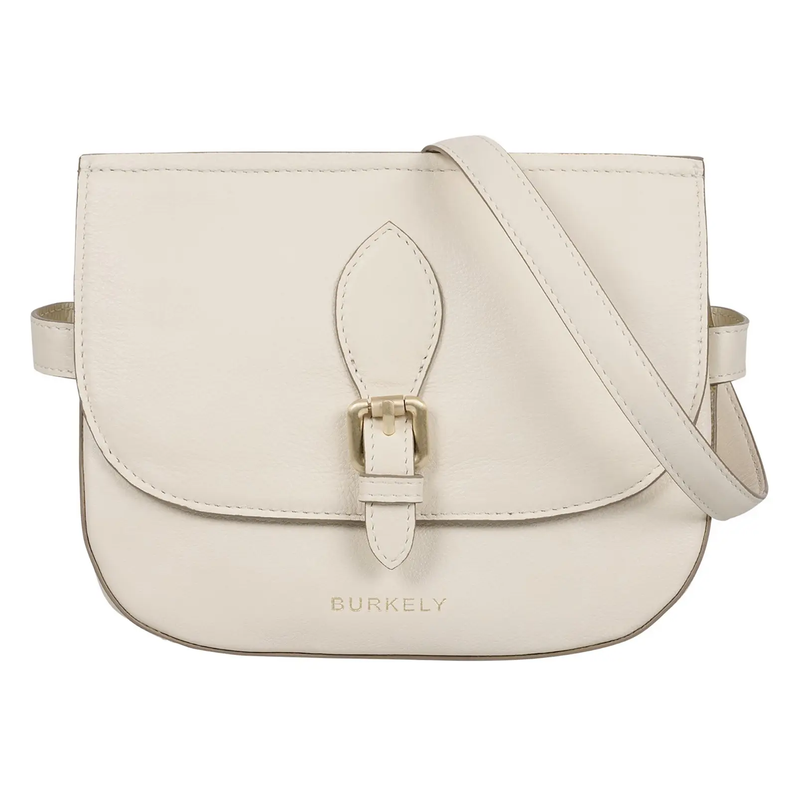 Dámská crossbody kožená kabelka Burkely Moja - krémová