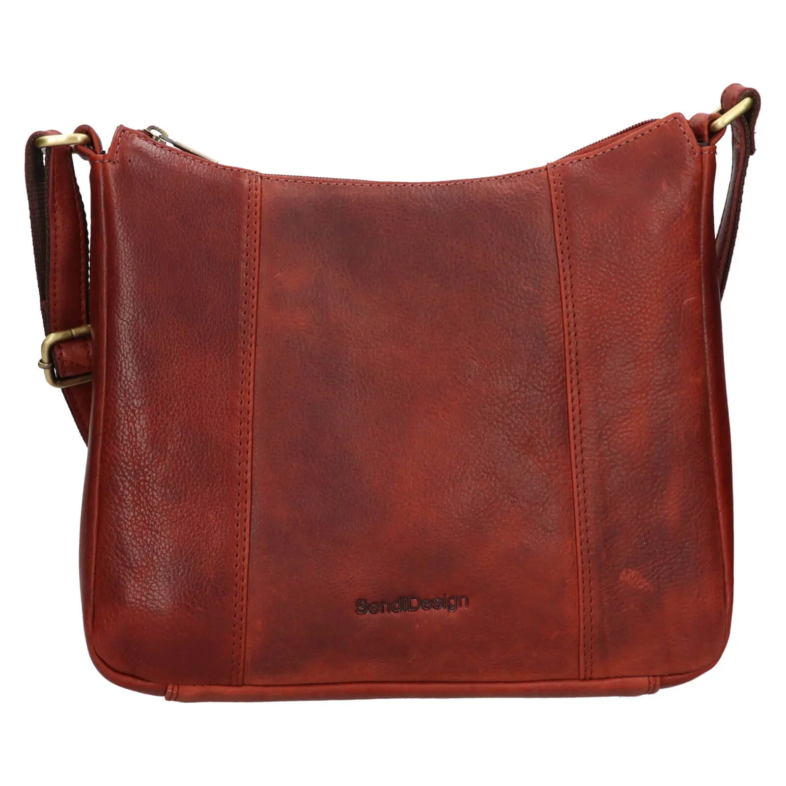 Dámská kožená crossbody kabelka SendiDesign Betty - hnědá