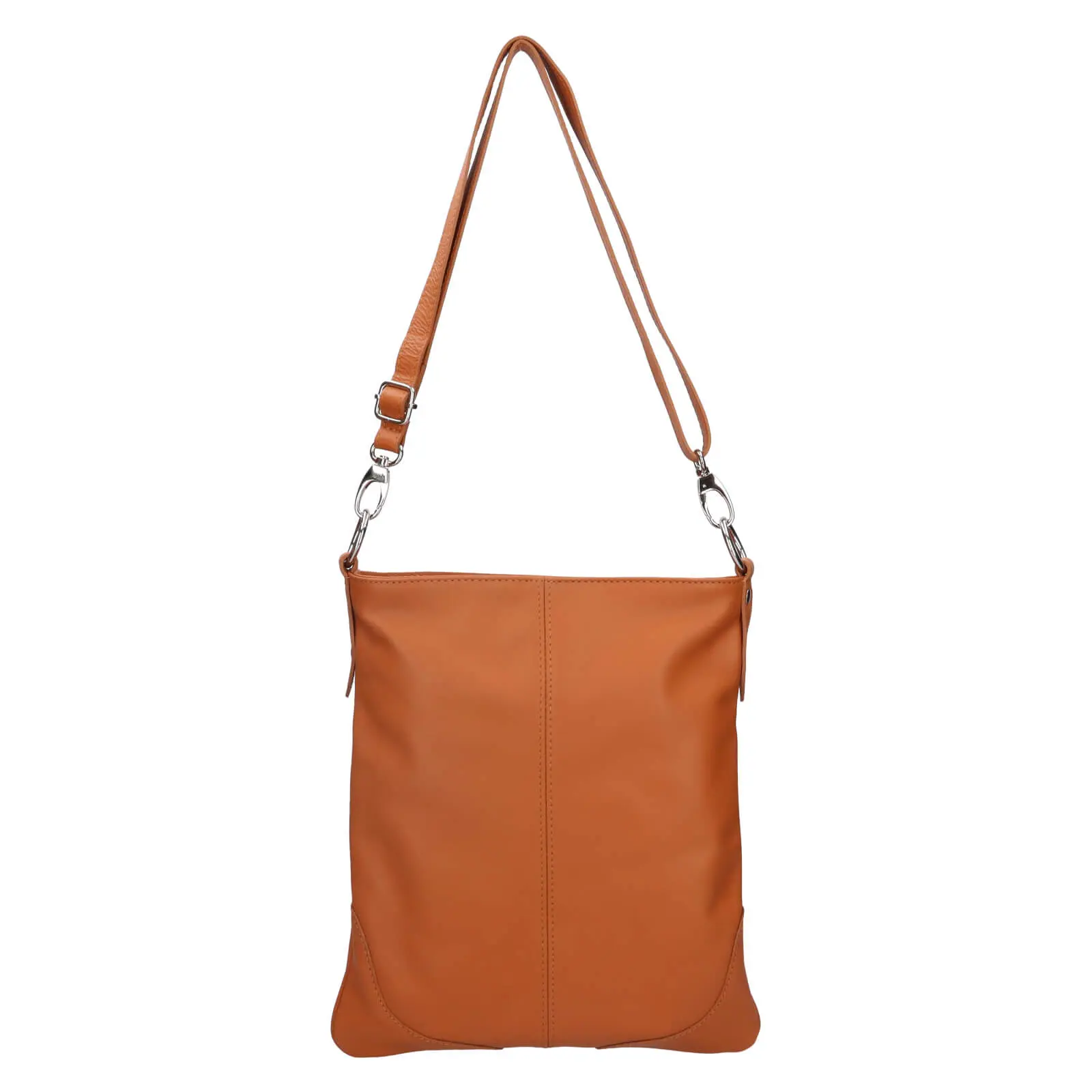 Dámská kožená crossbody kabelka Italia Pia - koňak