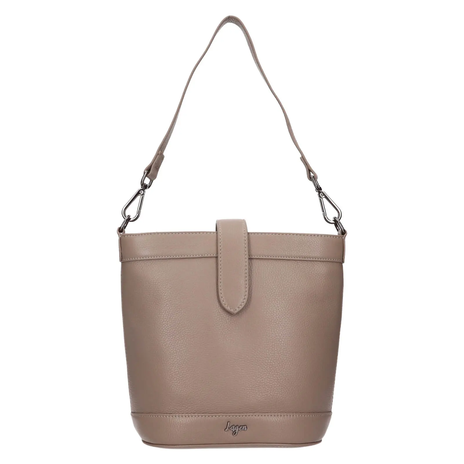 Dámská kožená crossbody kabelka Lagen Bernea - tmavě béžová