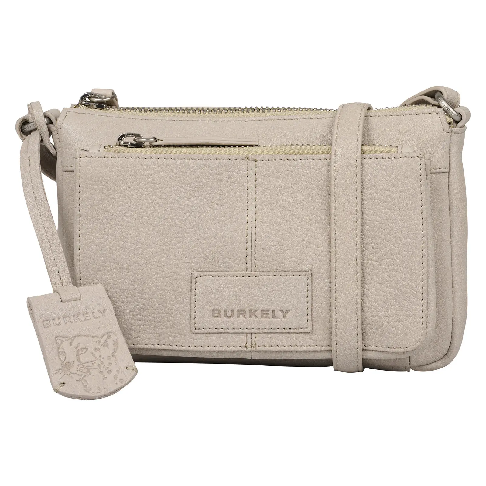 Malá dámská kožená crossbody kabelka Burkely Nela - světle šedá