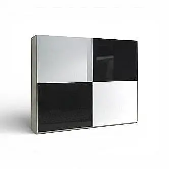 Kasvo LUXOR (LUX) 4 skříň šatní 2dv. 244cm bílý korpus / dveře: bílá-černá