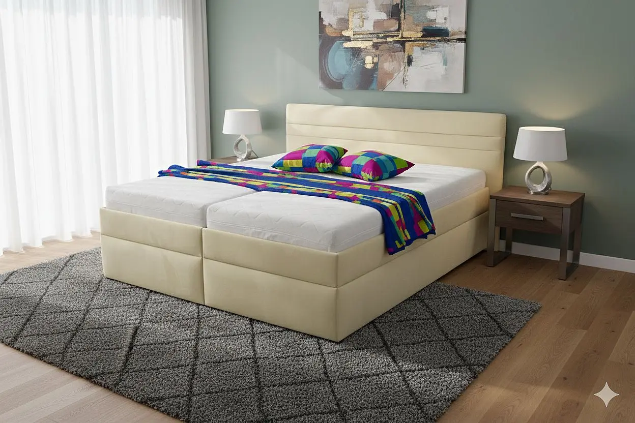 Kasvo KOSKA postel 180 VKL 2 PNEU alkantara béžová