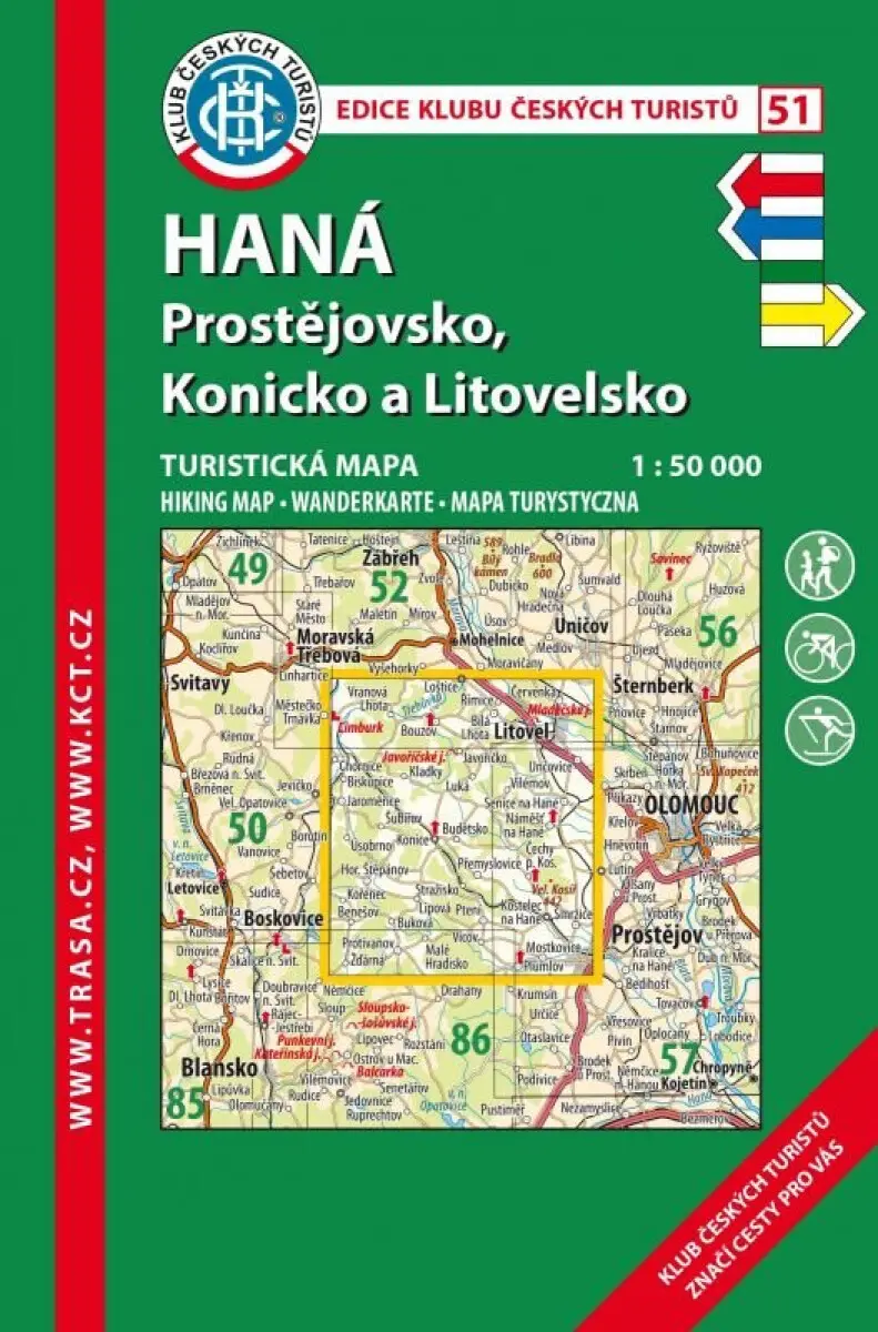 Haná Prostějovsko, Konicko /KČT 51 1:50T Turistická mapa