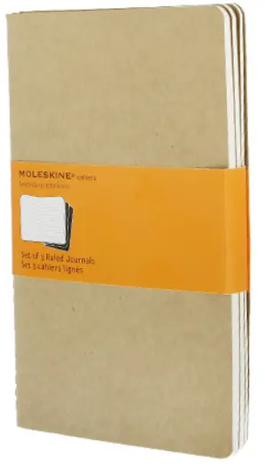Sešity Moleskine Cahier, L, linkované, 3 ks - karton