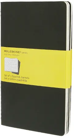 Sešity Moleskine Cahier L, čtverečkovaný, 3 ks, černé