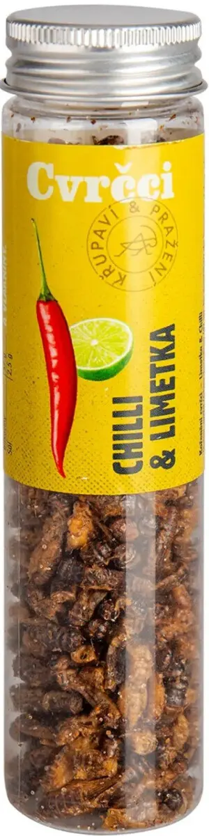 Křupaví & pražení cvrčci - Chilli & Limetka (20g)