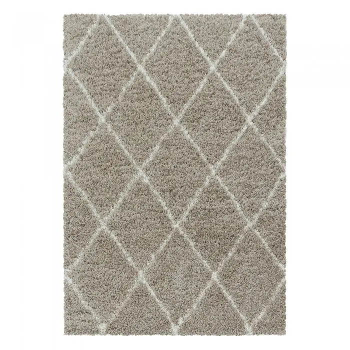 Kusový koberec Alvor Shaggy 3401 beige Kruh Ø 80 cm